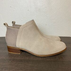 TOMS Womens Suade Canvas Tan Botties Boots Size 9W